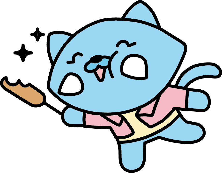 mascotte Seowoo mangeant