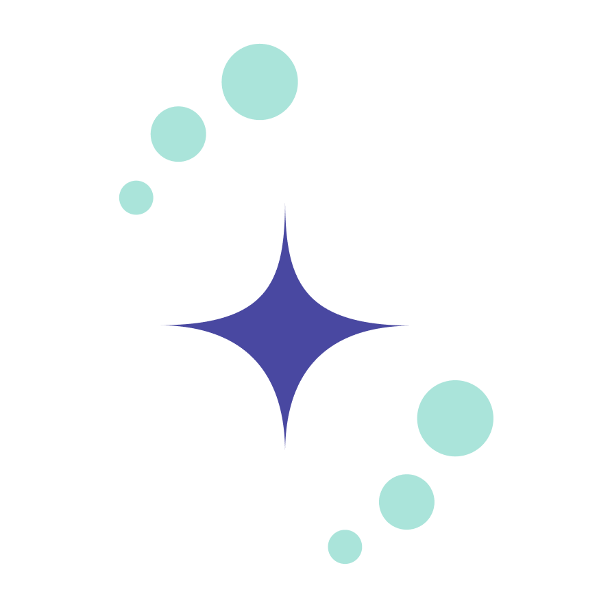 étoile violette avec scintillements turquoise
