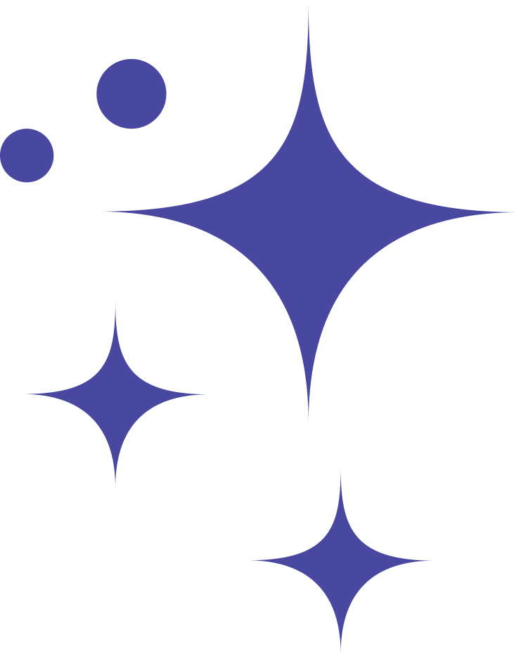 multiples étoiles scintillantes violettes