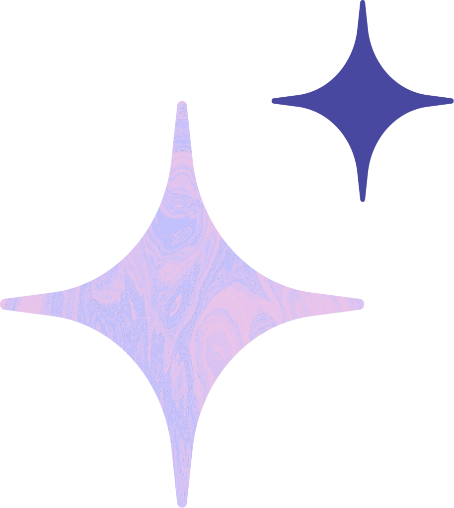 étoile texturées rose et violette